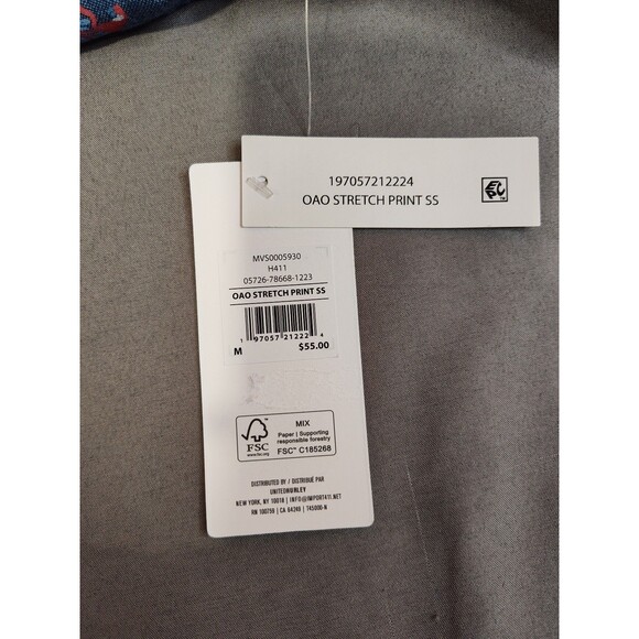 Men's Hurley OAO Stretch Short Sleeve Button Up Floral Print Blue Medium - Picture 10 of 10